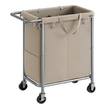 Laundry Basket with Wheels, 2-Section Rolling Laundry Hamper, 37 Gallons 140 L,Removable Liner,