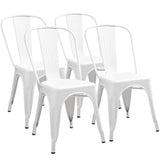 Classic Stackable Metal Dining Chair Set of 4, Indoor-Outdoor Bistro