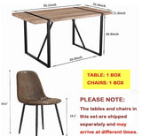 Dining Table Set for 4, Modern 55'' Wood Dinette Table Set for 4 with Fabric Dining Chairs,Table and Chairs Set of 4,Ideal for K