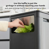 8 Gallon Tall Trash Can with Press Top Lid, Soft-Close Odor-Sealing Garbage Bin for Kitchen