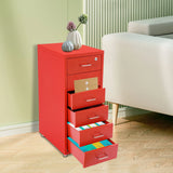 6-Drawers Mobile File Cabinet With Lock 4* Wheels Steel Vertical  Filing Cabinet Office Cabinet