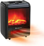 Compact 1200W Electric Fireplace Heater with Realistic 3D Flame for Office
