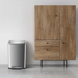 Kitchen Trash Can, Stainless Steel 50 Liter / 13 Gallon Garbage Can, Rectangular Steel