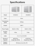 Yottamaster 10Gbps 2.5/3.5"SATA HDD SSD Enclosure Type C HD External Case USB3.1 Daisy Chain Hard Drive Storage Box for Game PC