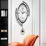 Design Nordic Silent Circular Pendulum Hanging Wall Clock Living Room Decoration
