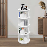 4 Tier Rotating Bookshelf 360° Spinning Display Rack with Wheels