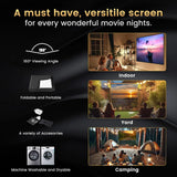 60 inch Projector Screen with Black Backing for Home Theater and Outdoor