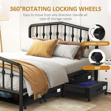4-Pack Large Under Bed Storage Containers with Smooth-Rolling 4-Wheel