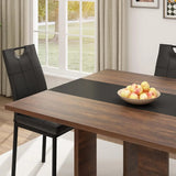 71 Inch Rectangular Dining Table for 6-8 People, Farmhouse Wood Kitchen Table with Wooden Legs