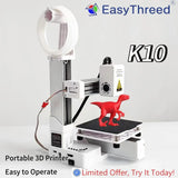 K10 Entry Level 3D Printer Mini Desktop Printing Machine Compatible with PLA TPU 1.75mm Filament Ideal for Kids Students Beginners DIY Printing Projects Compact Portable Design Easy to Operate