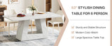 Dining Table for 4 to 6 People,Rectangular Dining Room Table,Dinner Table