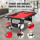 6.3ft Fold-up Pool Table Solid MDF Base Sturdy Metal Legs Full Set Games