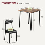Dining Table for 2, Small Square kitchen Dinner Table Set for 2,Space Saving Wood