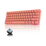 STK61 PBT Wireless Mechanical Gaming Keyboard, 61 Keys LED Backlit
