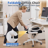 TCGBKAF White Foldable Office Chair Ergonomic Mesh Computer Chair