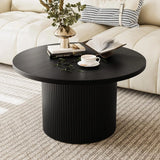 Round Coffee Table with Metal Frame, 35" Coffee Tables for Living Room