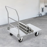 2000lbs Industrial Silver Flat Dolly Cart Heavy-Duty Iron Hand Truck