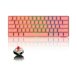 STK61 PBT Wireless Mechanical Gaming Keyboard, 61 Keys LED Backlit