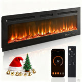 50/60-inch Smart Electric Fireplace Heater, Wall-mounted Or Built-in Fireplace