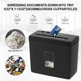 Paper Shredder for Home, 5-Sheet Cross Cut with 2.38-Gallon Basket, P-4 Security Level, 4-Mode Design, Shreds Paper/Credit Card,
