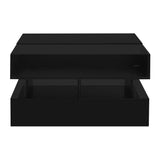 Lift-Top Coffee Table with 2 Drawers And Glass Top for Living Room