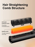 Straightening comb, 2-in-1 ionic hot comb with dense teeth, 15-level temperature
