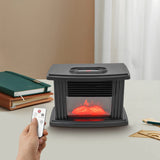 350W Mini Electric Fireplace Adjust 15-32°C Heater with 3D Realistic Flame