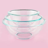 Glass Mixing Bowls Set for Prepping, Baking, Cooking, Microwave and Dishwasher Safe