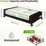 Stozle 1Pack/2Pack Under Bed Storage Boxes With Wheels, Large Capacity