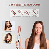 Hot Comb for Black Hair with 12 Temp Settings Up to 450°F, Electric Straightening Comb for Curling/Straightening