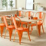 Furmax Metal Dining Chair Indoor-Outdoor Use Stackable Classic Trattoria Chair Chic Dining Bistro Cafe