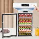 18 Tray Food Dehydrator, Stainless Steel Fruit & Meat Dryer Machine, 110V with LED Light