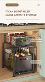 2 Tier Slide Out Cabinet Organizer Heavy Duty, Under Sink Storage Shelf for Kitchen Bathroom,