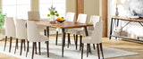 Tribesigns Dining Table180x80x75cm, Spacious Rustic Industrial Table for 6-8 People, Sturdy Metal Legs & Modern Faux Wood