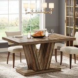 Tribesigns 47-Inch Dining Table for 4-6, White Kitchen Dinner Table with Heavy Duty Pedestal