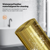 18L Gold Bathroom Trash Can with Lid, Brass Flipping Lid, Stainless Steel for Bedroom