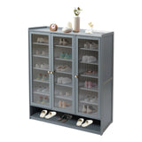 3-Door 8-Tier Freestanding Bamboo Shoe Rack Organizer for Hallway