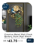Creative Metal Wall Clock Modern Style Wall Watch Clock Peacock Shaped
