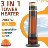 3 in 1 Portable Space Heater Tower Fan Combo for Bedroom, Office Large Room