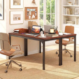 Conference Table Set of 4, Rectangular Meeting Room Table with Large Tabletop amp HeavyDuty Metal Frame