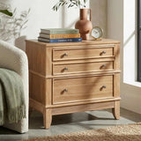 27.3 Inch Solid Wood Nightstand, Century ern Night Stand with Big Ders