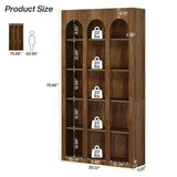 Tribesigns 70.87" Bookshelf, 5-Tier Arched Display Bookcase with Open Storage Shelves,