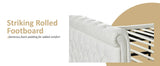 Queen Size Platform Bed Frame with Scroll Wingback Headboard/Footboard
