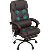 Office Chair with 6 Vibration Points, PU Leather Reclining Computer Chair