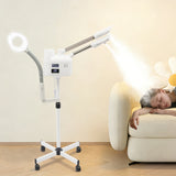 750W Professional 3-in-1 Dual-Head Facial Steamer w/LED Light & Magnifying Glass,