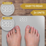 Highly Accurate Digital Bathroom Scale for Home Use with 400 lbs Capacity and Builtin Battery Ideal for Fitness
