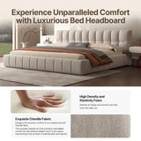 Queen Size Platform Bed with 38.5-inch High Extra-Thick Soft Headboard