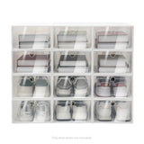 20PCS/24PCS Foldable Flip Shoe Boxes Set Shoe Rack Stackable Storage Container Plastic Clear Shoe Case