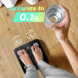 High Accuracy Digital Bathroom Scale for Body Weight Fat Percentage BMI and Heart Rate Monitoring with Large