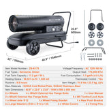 Portable Torpedo Diesel Space Heater with Thermostat Tank Energy